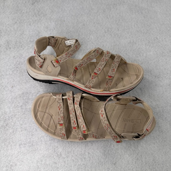 L.L. Bean pink tan strappy outdoor water sandals women’s size 7M - Picture 3 of 5